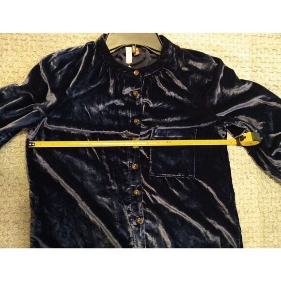 Pilcro velour  puff sleeve button up top xxs Y2K Vintage Classic - Picture 7 of 8